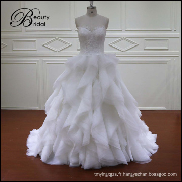 Robe de mariée Vintage Organza Ruffles Jupe Robe de mariée